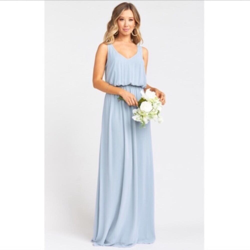 NWT Show Me Your Mumu Kendall steel blue maxi dress SMALL - Picture 2 of 8